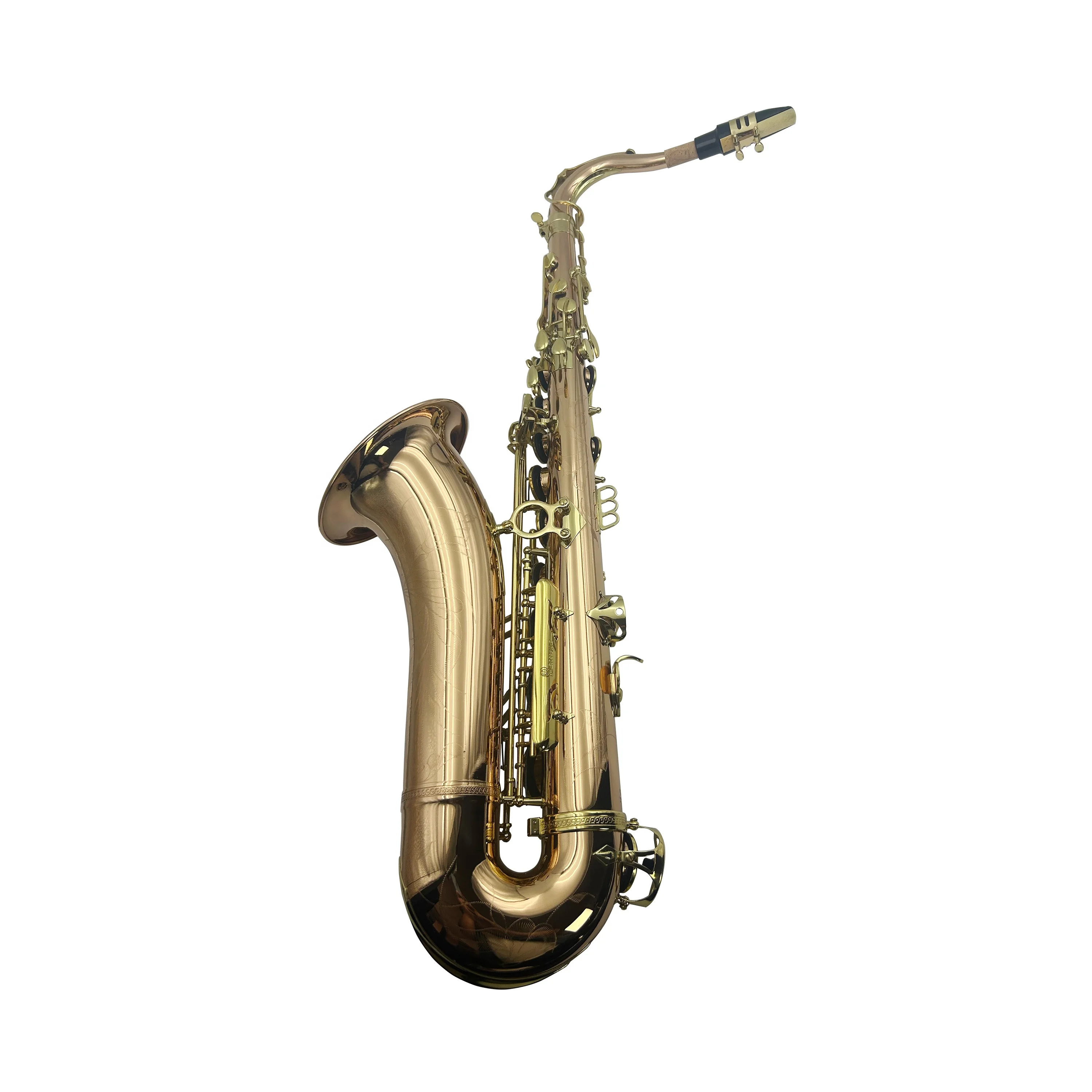 Professional Bb Tenor Saxophone Phosphor Copper Double Sterns Foldable Waterproof OEM for Beginners
