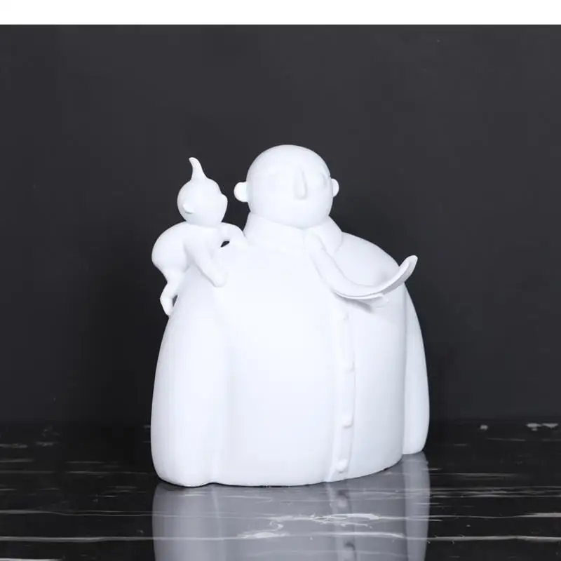 Modern Resin White Obesity Tie Figure Man In Suit Living Room Ornament Statue Desk Decoration Crafts Home Decorations