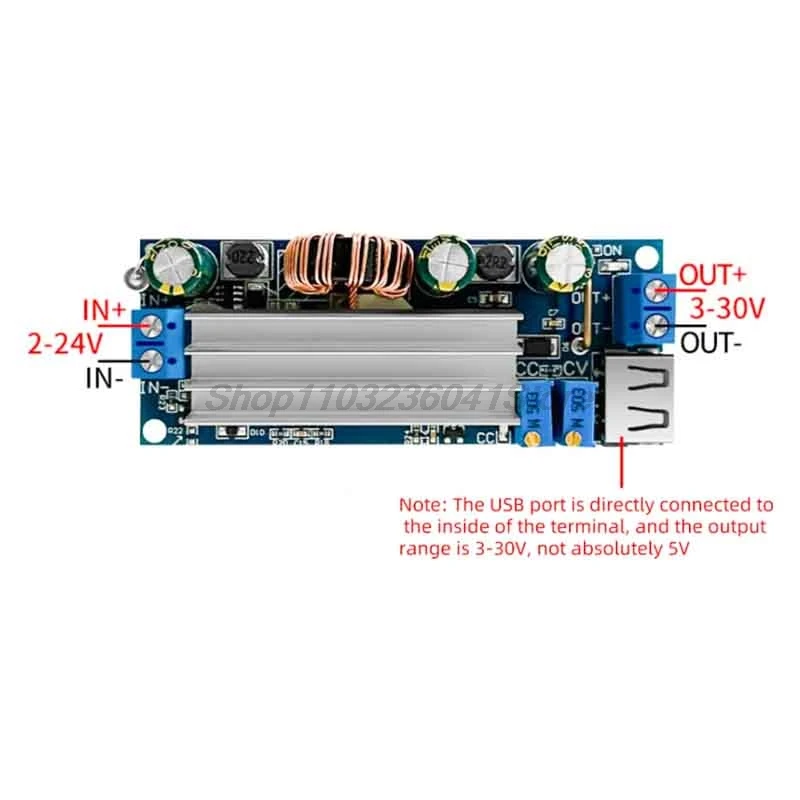 DC DC Step Up Boost Converter 2-24v to 3-30v 4A 80w CC CV Power Module Adjustable Regulated power supply 3.7V 6V 9V 12V With USB