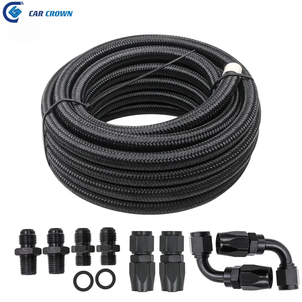 

Car Crown for 4L60E 4L65E Automobile 6AN Steel Braided Cable15Ft 6AN Braided Transmission Coolers Hose Line