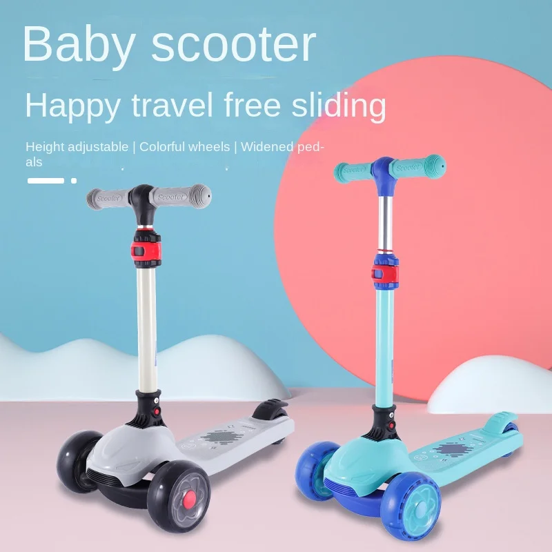 Lo Scooter pieghevole Graffiti a un pulsante per bambini di 2-12 anni può sollevare l'equilibrio della luce Flash Comfort e sicurezza Scooter per bambini