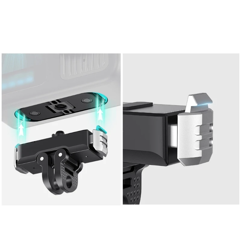 

Quick Release Base for Sports Camera, Metal Build with 1/4Inch Thread Port Strong Magnet Metal Adapter