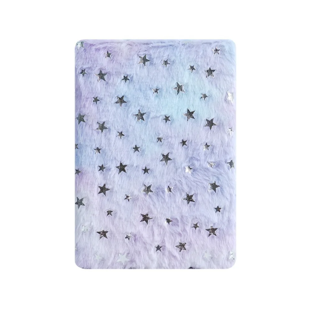 Gradient Covered Diary a5 Size Softcover Fuzzy Journal Paper 80 Pages Faux Fur Notebook Birthday Gifts