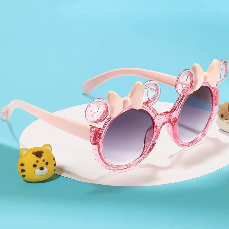 New Disney Anime Minnie Mouse Sunglasses Kawaii Minnie Children Sunshades Cartoon Ultraviolet-proof Glasses Girl Gifts