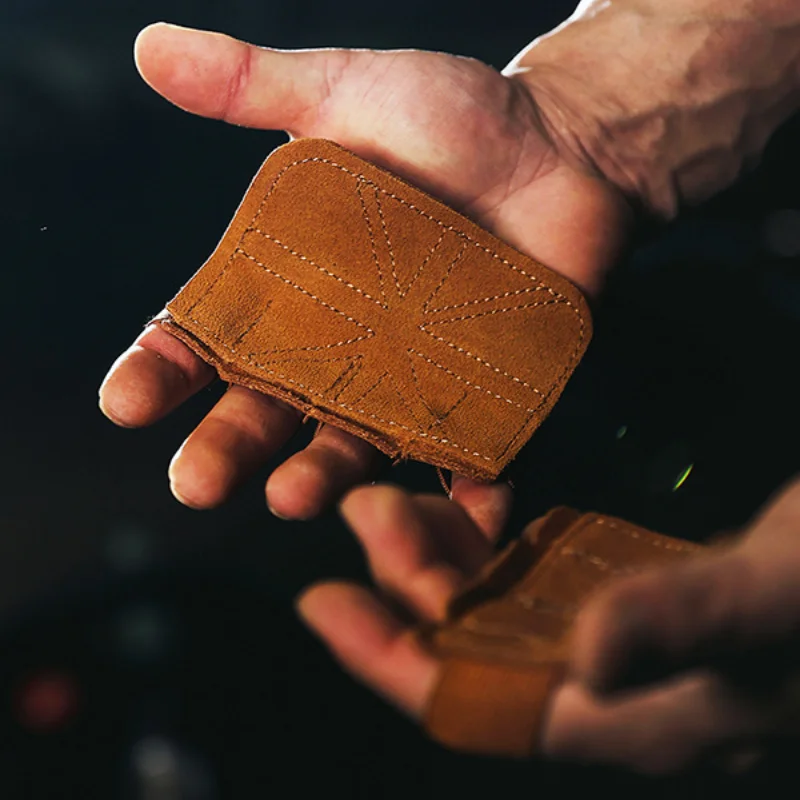Klimmzüge, Griffe, Handflächenschutz, Rindsleder, Fitnessstudio-Handschuhe, Hebegriffe, Gewichtshandschuhe, rutschfest, für Herren, Trainingshandschuhe, Damen, Fitness