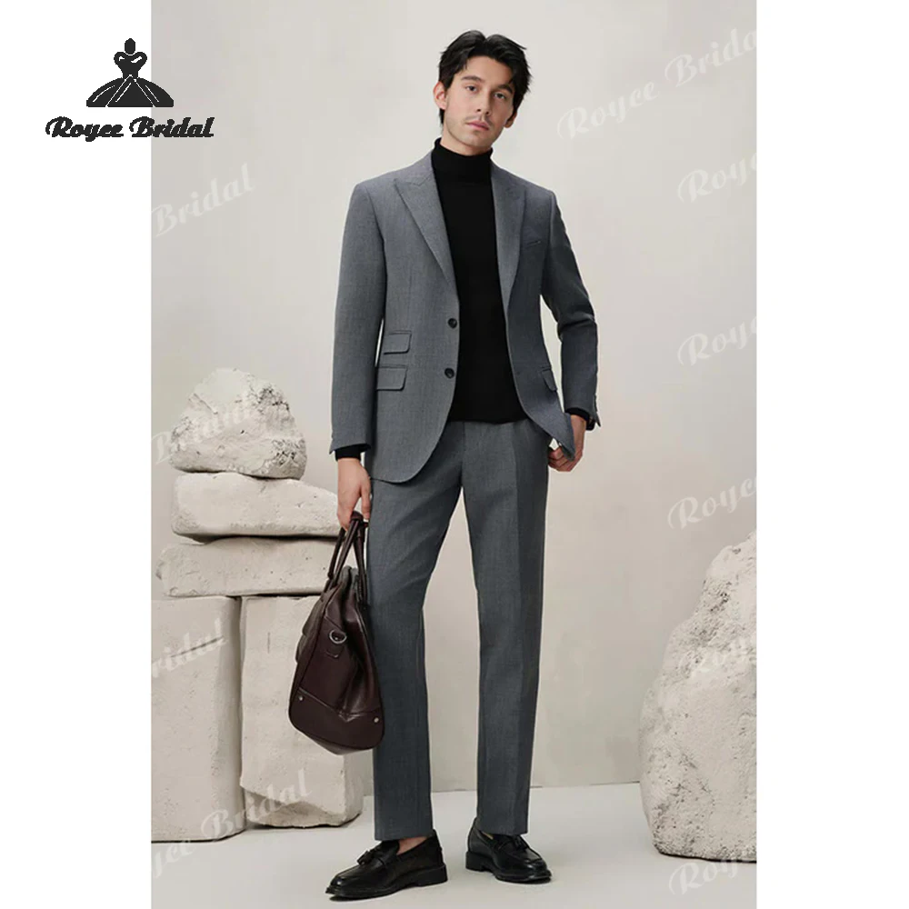 

Double Breasted Men's Suit Wedding 2026 Peak Lapel Two Piece Formal Evening Suit Customized trajes para hombre