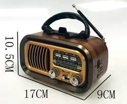 Głośnik Bluetooth Golon Oem kieszonkowy Portatil Mini Antigo Retro drewniany tranzystor Solarea Panel słoneczny radioodtwarzacz muzyczny Fm Sw