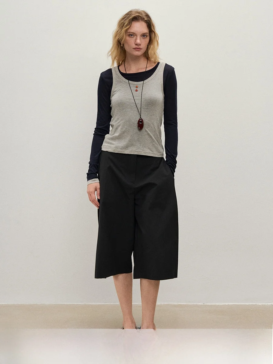 

Женская летняя повседневная футболка-топ из двух частей, приталенная, с длинным рукавом, из смешанных материалов, королевский синий цвет