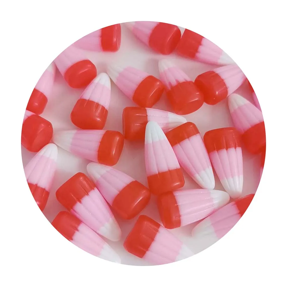 3D Resin Christmas Cabochon, Red, Green, White, 3D Corn Candy, Art Supply Decoration, Charm Craft