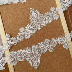 NiceLace STOCK White Color Exquisite Embriodery Lace Trim For Wedding Skirts And Bridal Veils Accessories Width 11cm