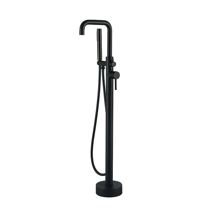 

Floor-to-ceiling bathtub side shower shower set, hot and cold high-curved bath faucet