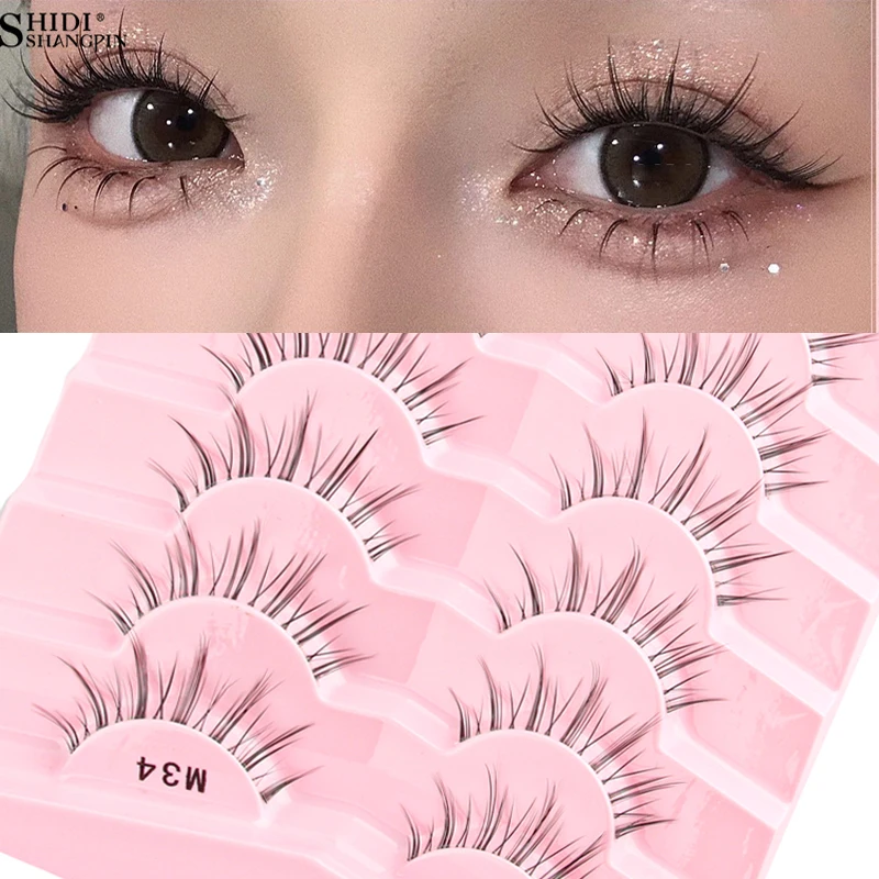3/5/7 paia ciglia manga ciglia lunghe naturali morbide ciglia finte anime striscia sottile cils ciglia finte trucco coreano