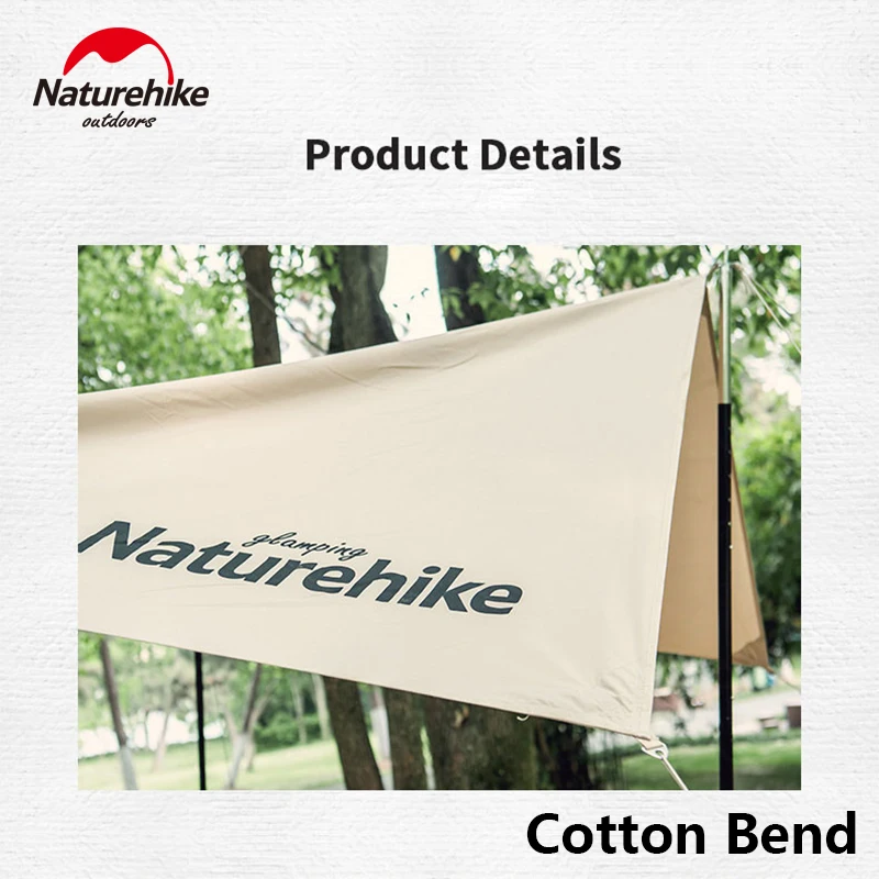 Naturehike Large Tarp Rectangle Tarpaulin Sunshade Shelter Cotton Shade Cloth Canopy Awning for Outdoor Picnic Camping Supplies