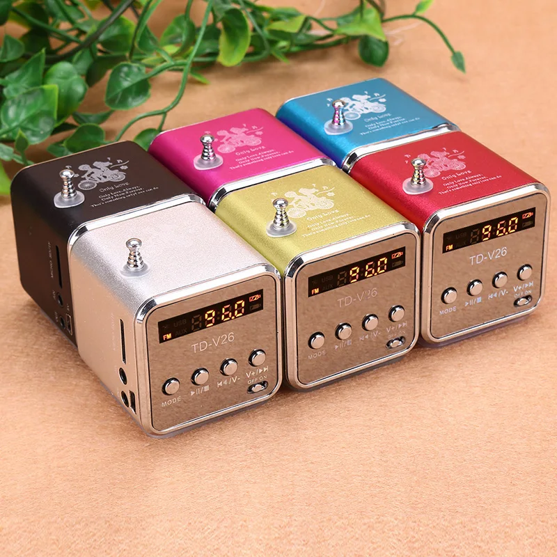 

Portable Emergency Radio With LCD Stereo Loudspeaker Mini Digital FM Radio Speaker Digital MP3 Player Support Micro TF Card