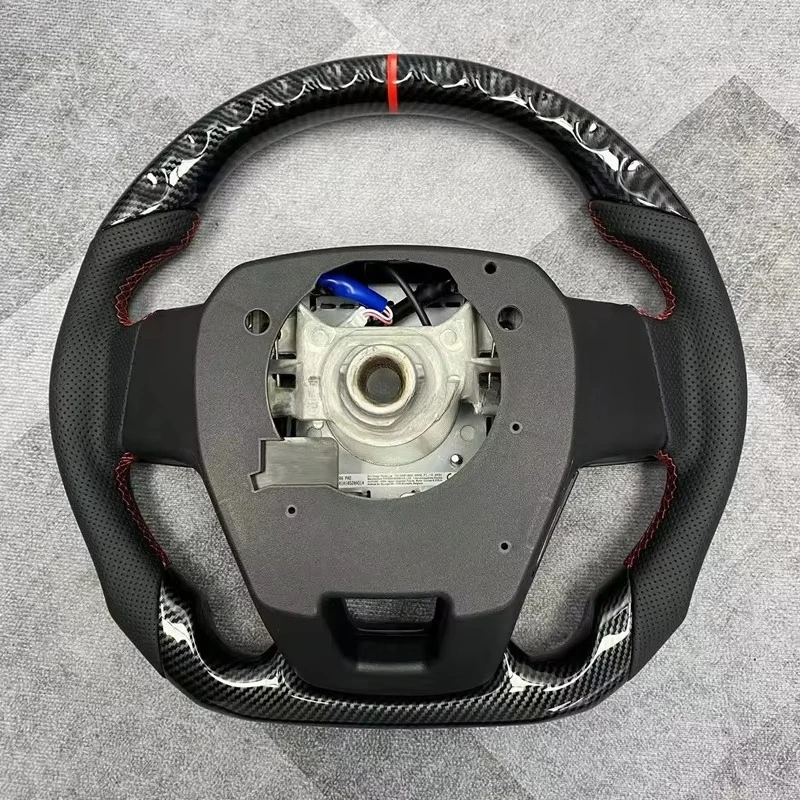 Carbon Fiber Leather GR Sport Steering Wheel for Toyota Land Cruiser 120 150 200 300 LC70/76/79 CROWN ALPHARD VELLFIRE HILUX view 6