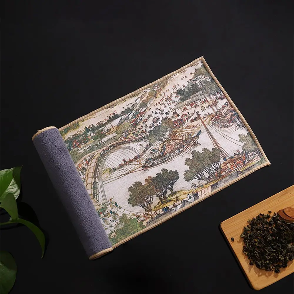 Painted Thick Professional Tea Set Accessories Table Cleaning High-end Rag Tea Towel Tea Napkin Table Mats