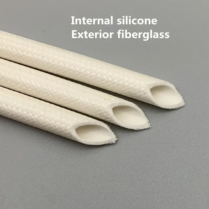 Alkali Free Glass Fiber Braided Sleeve Internal Silicone Material High Temperature Resistant Wiring Insulating Wire Sheath