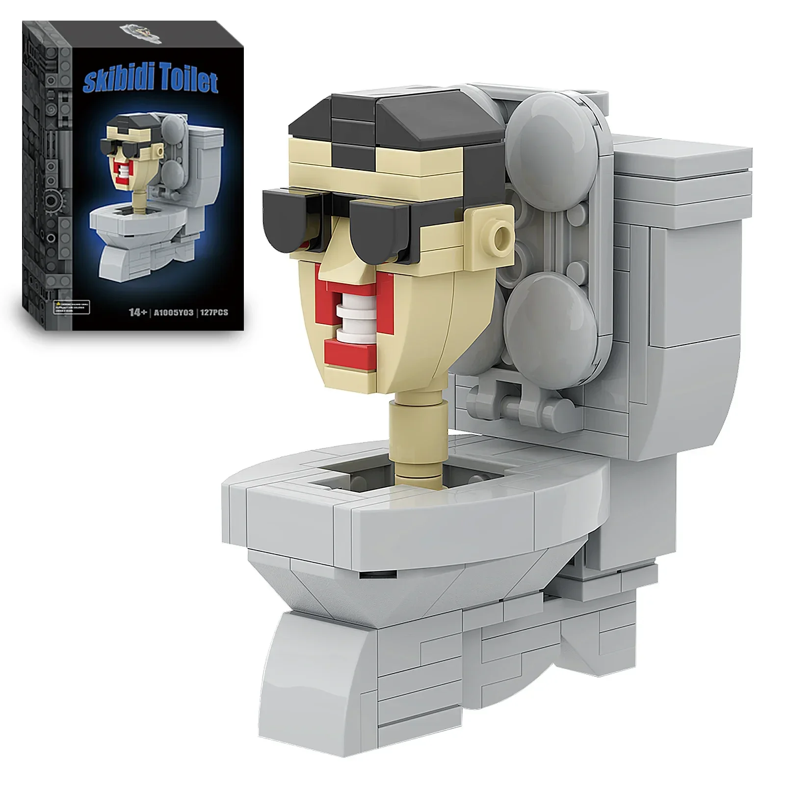 

MINISO Skibidi Toilet Man vs Monitor Building Blocks The Audio and Camera Man Toys for Kids Adults Game Fans (127/263 PCS)