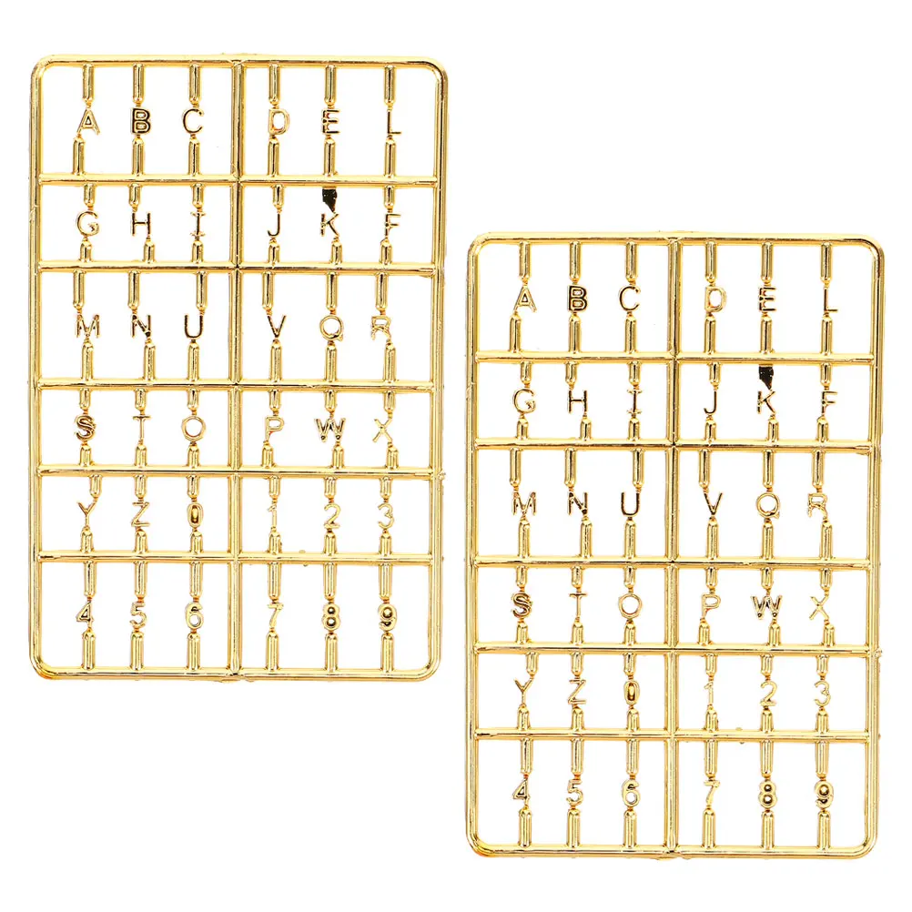 2Pcs Miniature House Door Numbers Letters Set Detailed Front Number Sign Decor for DIY Tiny House Exterior Accessories