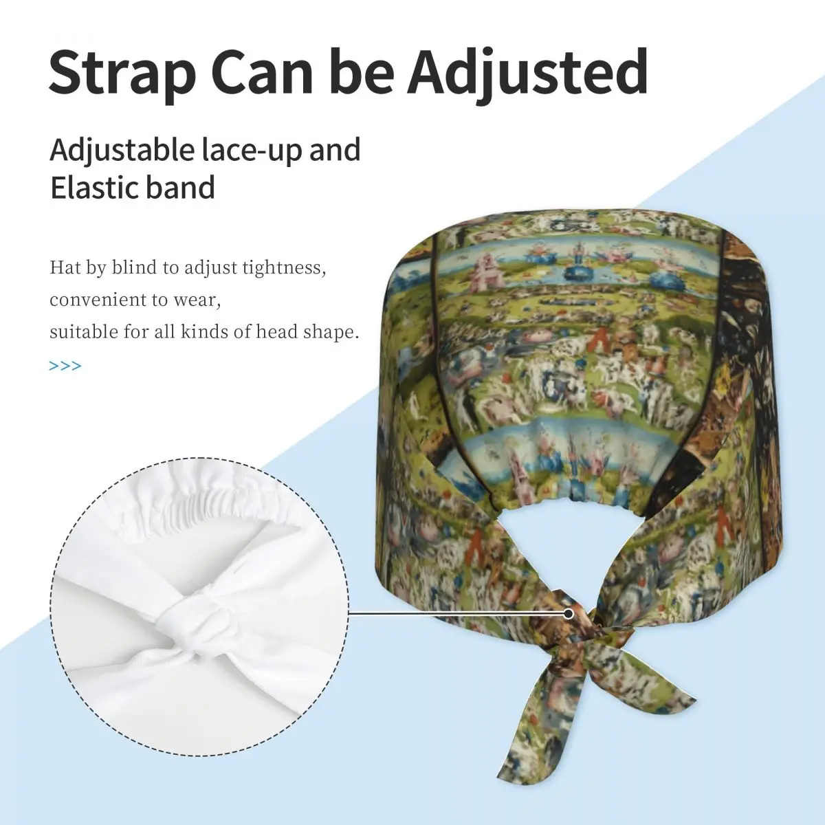 The Garden Of Earthly Delights - Hieronymus Bosc Scrub Hat Doctor Working Surgical Cap Adjustable Nursing Caps for Dentist