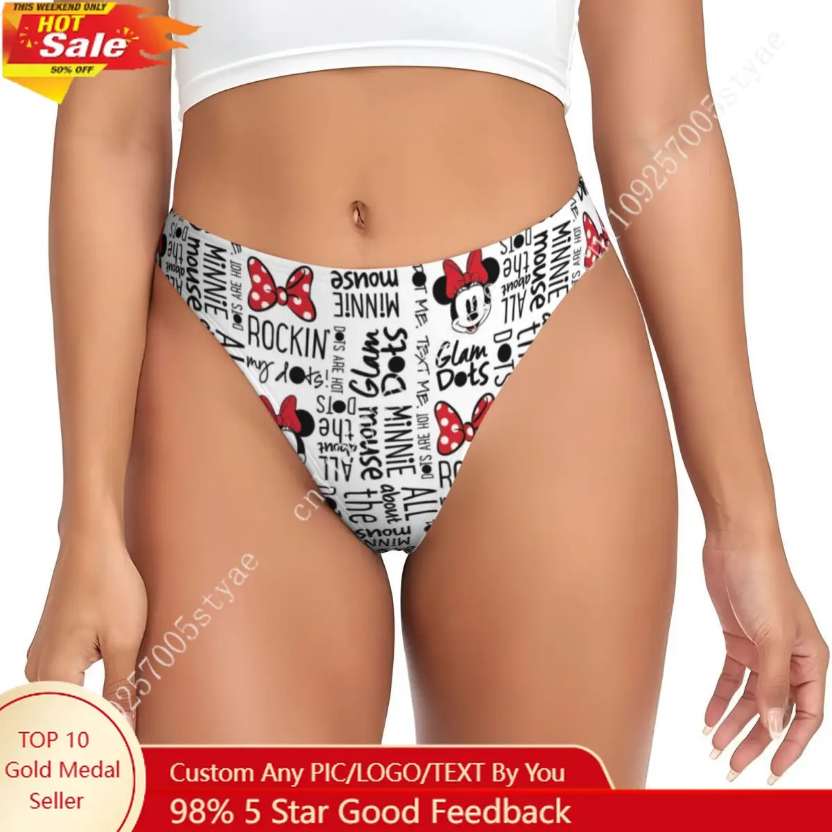 

Custom Women Mickey Mouse G-string Thongs Stretch Panties Underwear