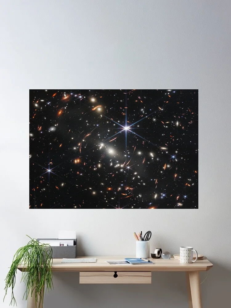 First Deep Field James Webb Space Telescope Stars Space Galaxies, Art Print Canvas Poster, Living Room Decor, Home Wall Picture
