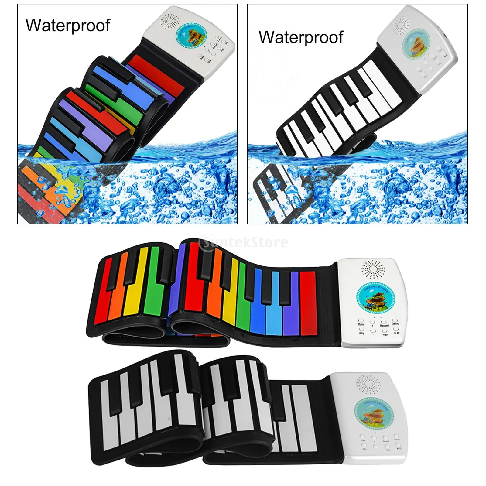 Portable 49 Keys Flexible Roll Up Piano Folding Silicone Electronic Keyboard Kids Early Learning Music Toy