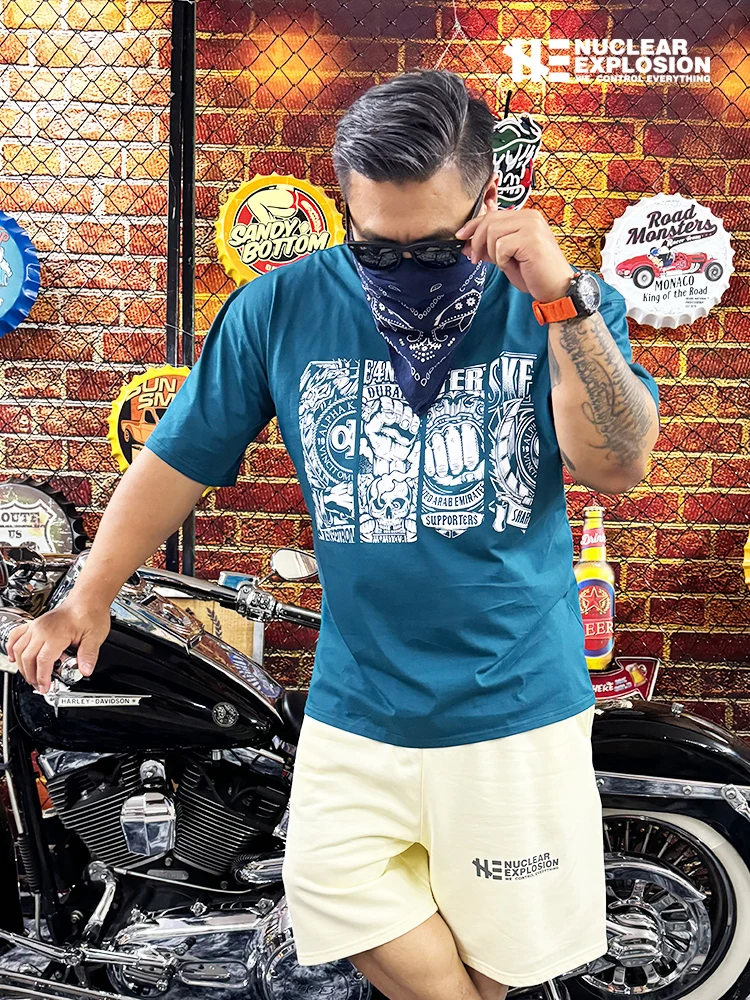 เสื้อยืดผ้าฝ้ายพิมพ์ลายทรงหลวม - Art & Craft Tape บทวิจารณ์และราคา