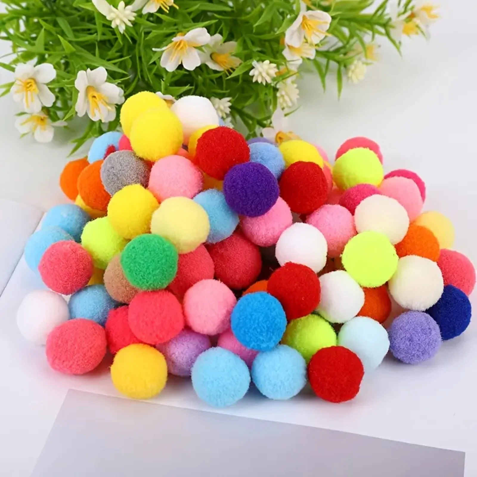 400/200/100 pz Colore Misto Pompon Artigianale Pom Pom Palline Pomponi Colorati Per Arte E Artigianato Che Fanno Decorazione