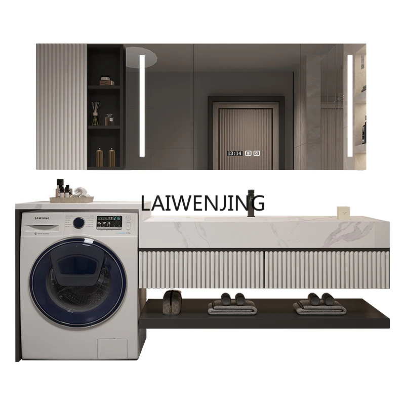 

LYN custom rock slab washing machine cabinet combination bathroom sink sink sink