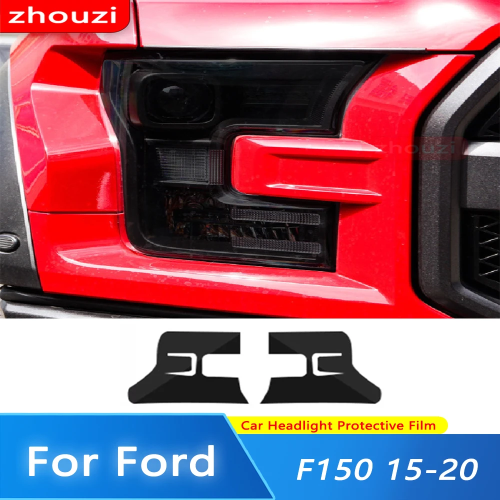 

2 Pcs For Ford F150 2015-2020 Raptor SVT Car Headlight Tint Black Protective Film Protection Transparent TPU Sticker Accessories