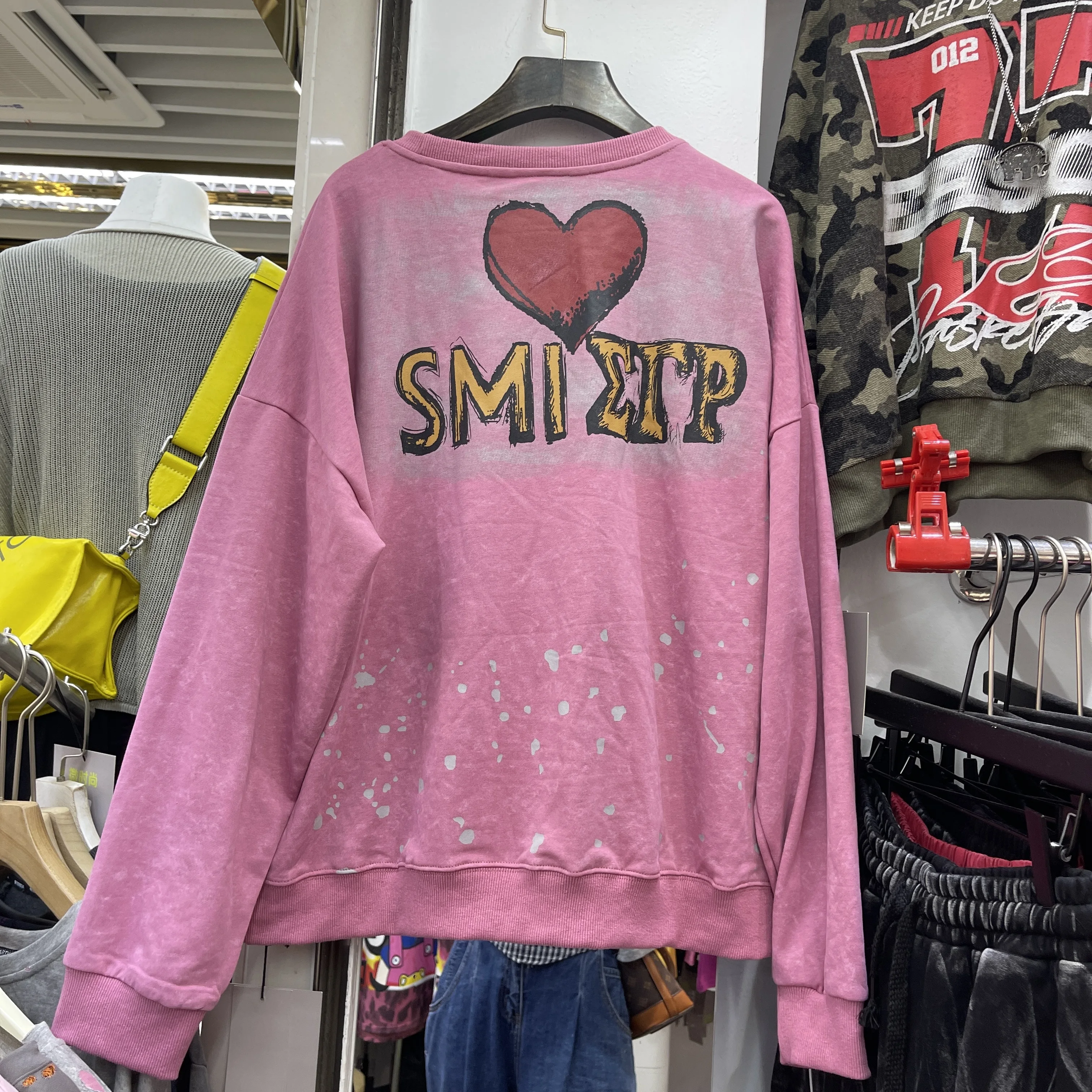 Early Autumn Fashion Trend American Style Casual Heavy Sequin Cartoon Patch Pullover Sweatshirt Loose Casual Long Sleeve Top