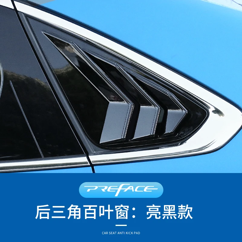 High Quality For Geely Preface Rear Quarter Panel Louvers ABS 3D Triangle Window Appliqu Covers Euro-Style Clip-On