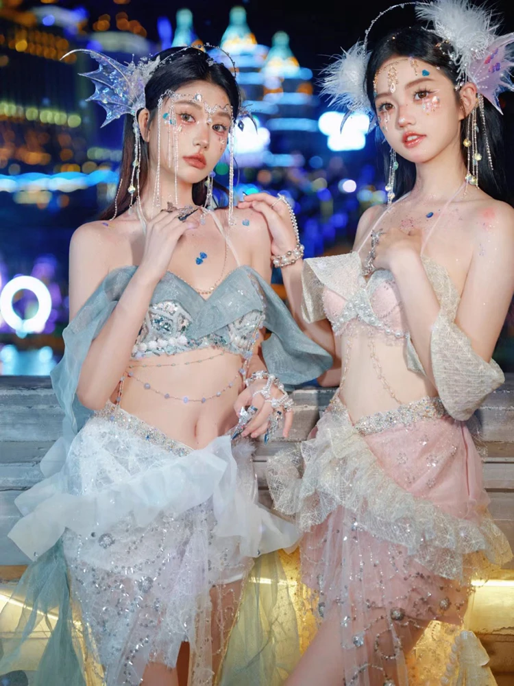 

Princess Mermaid Photography Costume Beach Scenery Travel Shoot Best Friend Photo Shoot Women's Ethnic Fashion Outfit