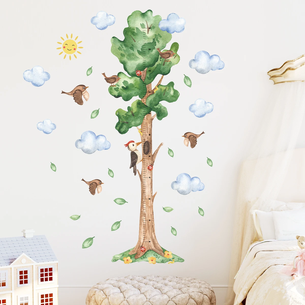 Cartoon Tree Animals Wall Stickers Wall Stickers Home Decor for Children\'s Room Nursery Baby Kids Rooms Decoration Living Room