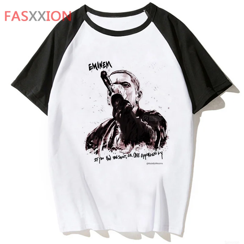 Eminem tshirt men grunge funny streetwear aesthetic tshirt white t shirt manga