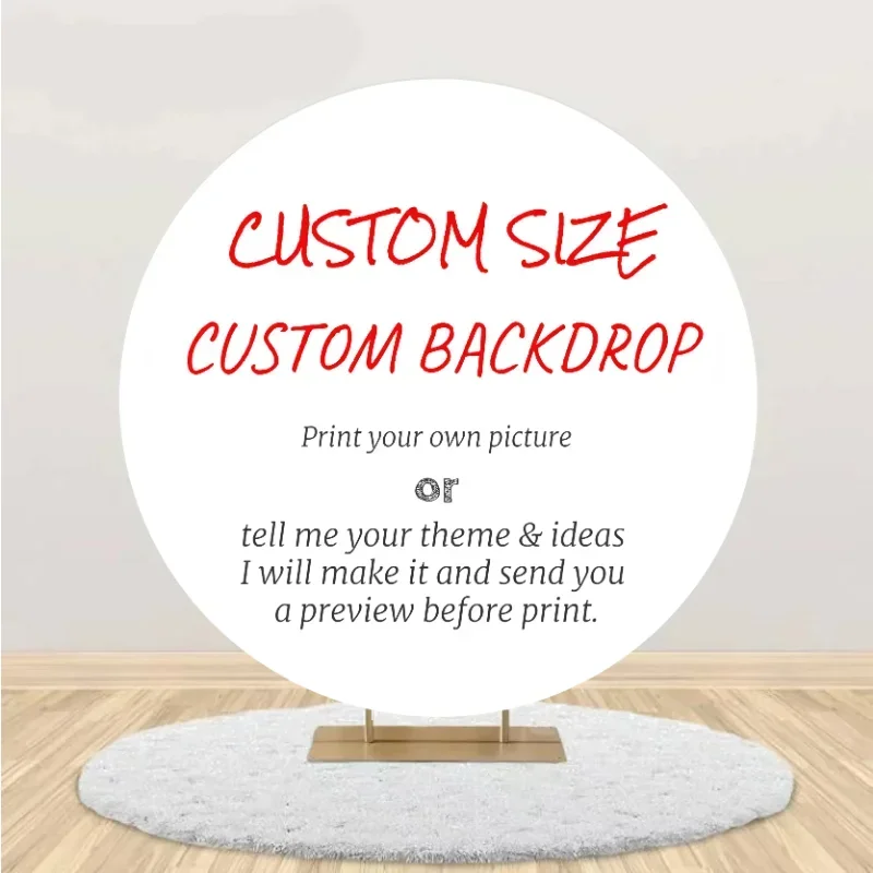 

Create Your Design Round Backdrop Cover for Circle Arch Stand Wedding Arch Birthday Party Photography Decoration Baby Shower