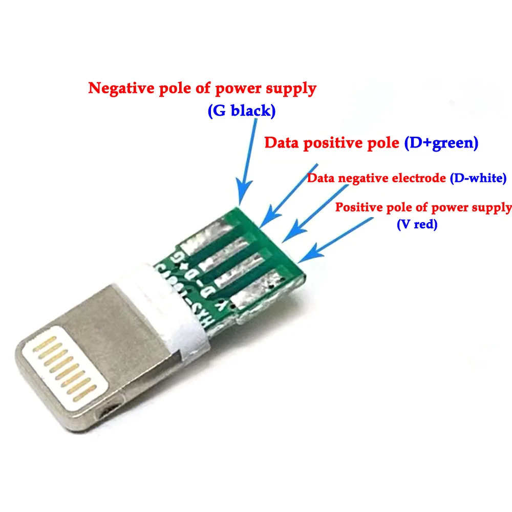 3sets USB For iphone male plug with chip board connector welding 3.0mm Data OTG line interface DIY data cable adapter parts