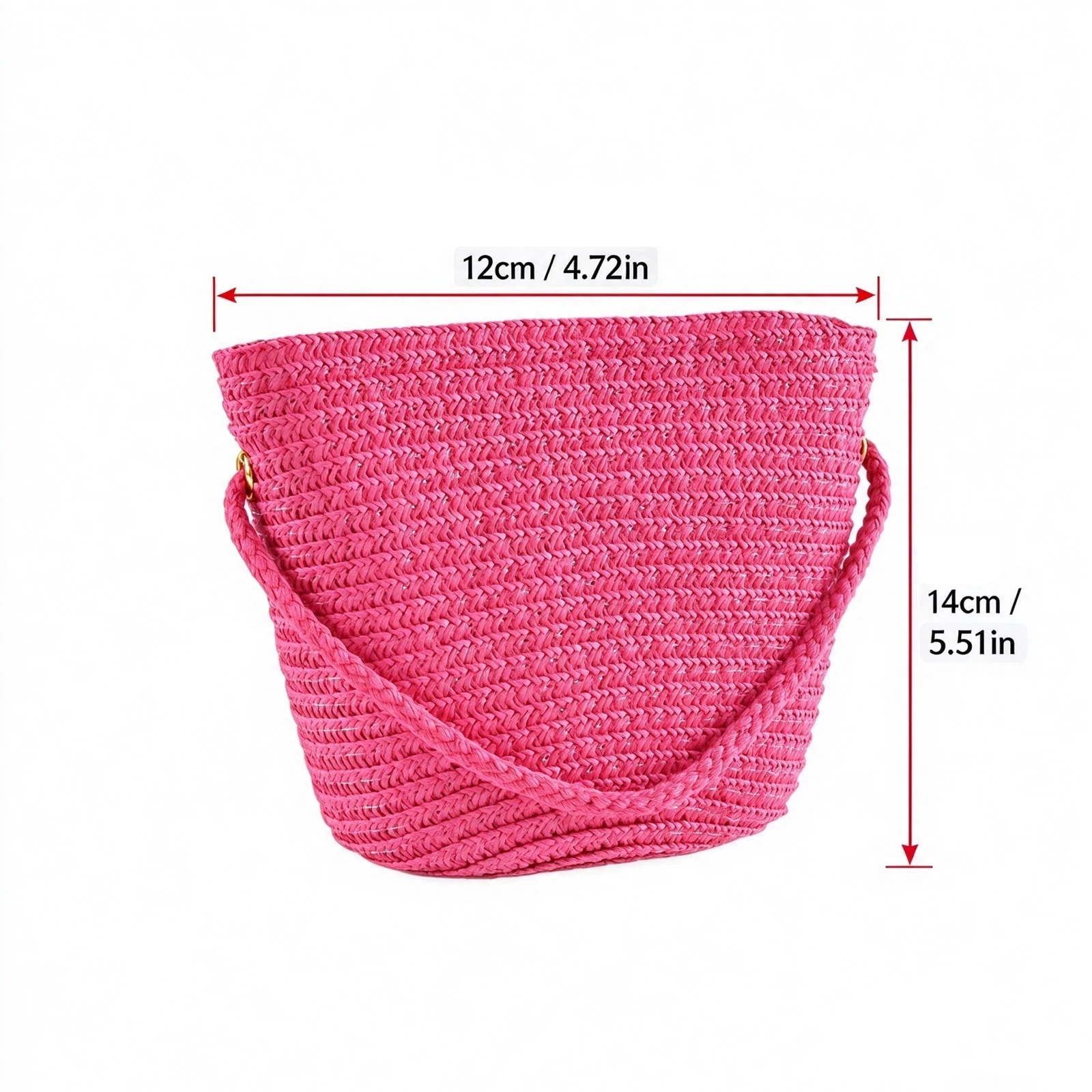 New Summer Children Girls Shoulder Bag Creative Pure Color Straw Messenger Bag Kids Coin Purse Cute Princess Mini Handbag
