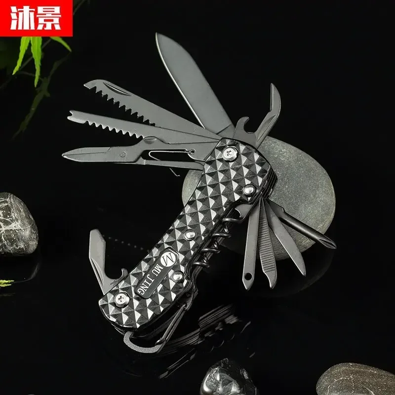New Camping Survival Knife 11 In 1 Stainless Steel Swiss Mini Folding  Knifes Multi-fuction Outdoor EDC Small Pocket Knives