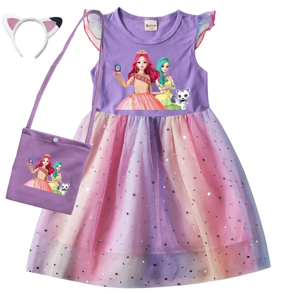 Cartoon Secret Jouju Costume Baby Girls Casual Dresses Children Wedding Princess Vestidos Toddler Girl Summer Short Sleeve Dress