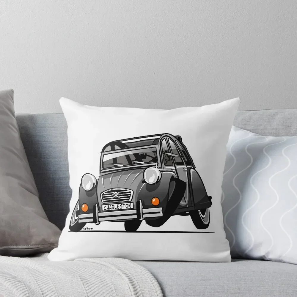 2CV caricature Charleston grey Throw Pillow covers for pillows Christmas Pillows pillow