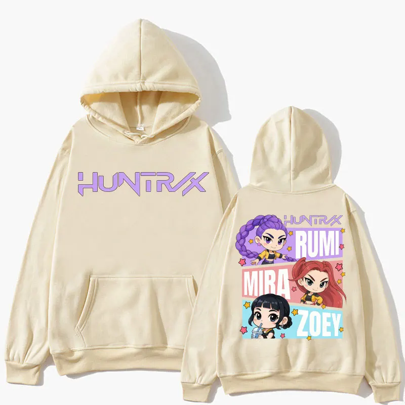 Kpop Anime Demon Hunter Huntrix Girls Hoodies Kawaii Cartoon Manga Men Women Hoody Sweatshirt Oversized Fleece Casual Sportwear