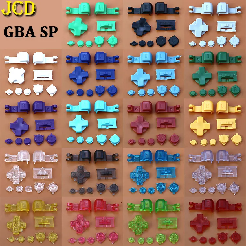 JCD 1set For GameBoy Advance SP Plastic Full Button Set For GBA SP A B Select Start Power ON/OFF L R Buttons Kit D Pad 