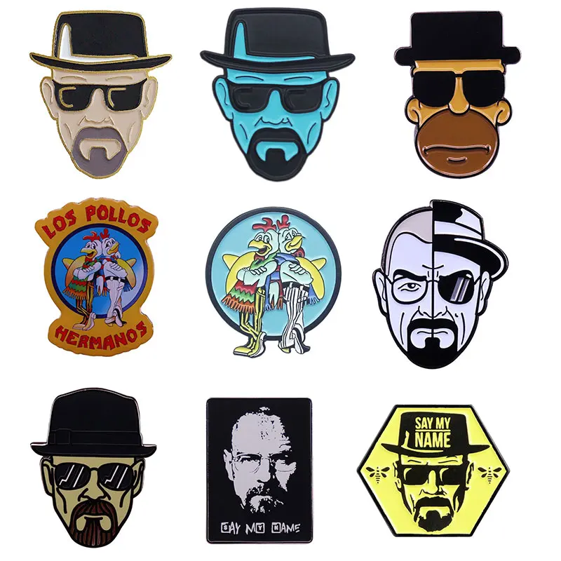 US TV Series Breaking Bad Movies Pins Metal Brooch Badge Fashion Jewellery Clothes Hat Backpack Accessory Gifts