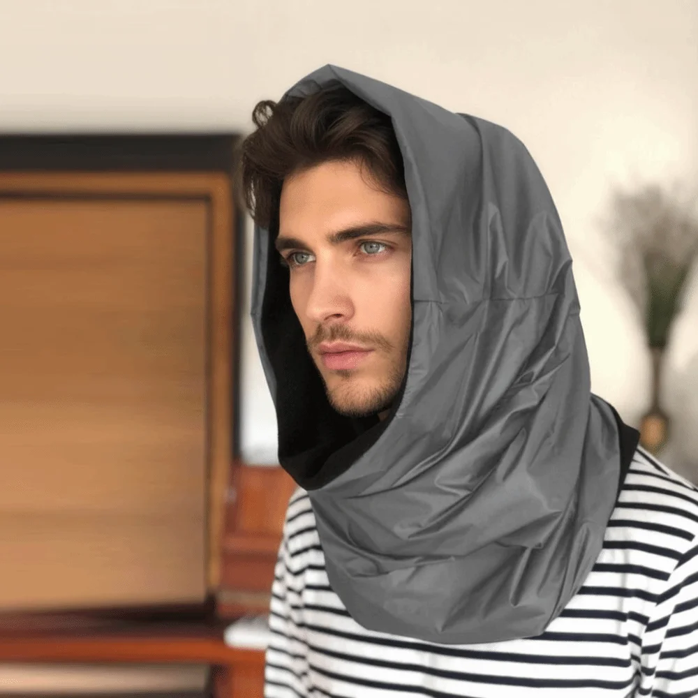 Thickened Chunky Infinity Scarf Hood Waterproof Windproof Scarf Hooded Cowl Huge Size Ring Scarf Outdoor Sports