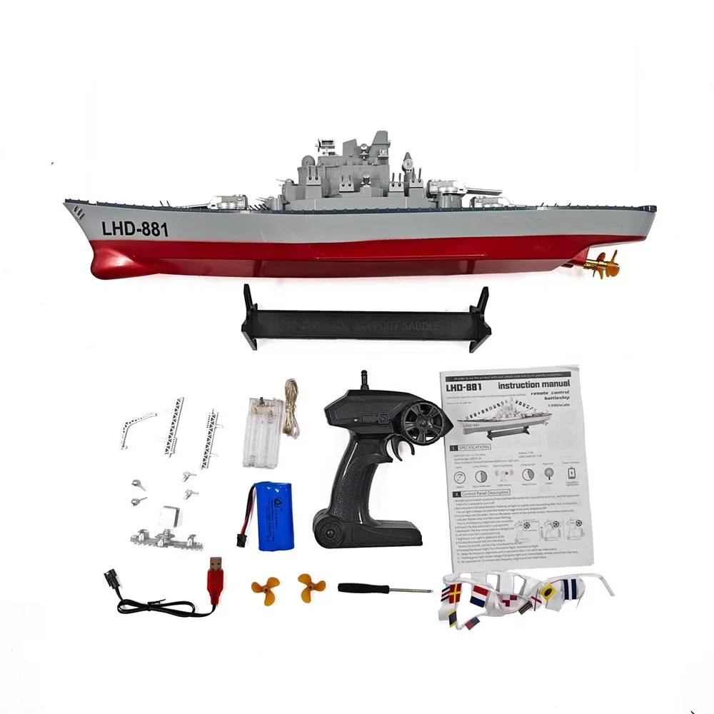 Lhd-881 Style 23.6 pouces 1:390 échelle télécommande cuirassé navire de guerre bateaux grand bateau Rc Simulation électrique jeu militaire jouet
