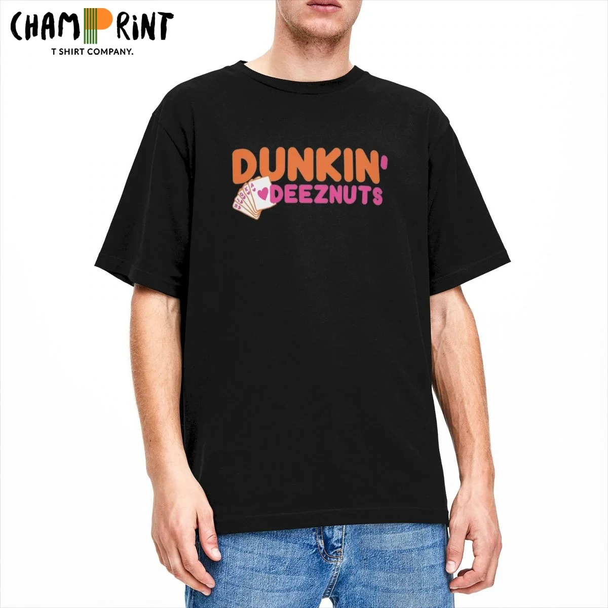 Забавная Мужская футболка Dunkin deeznut с принтом покера, с коротким рукавом