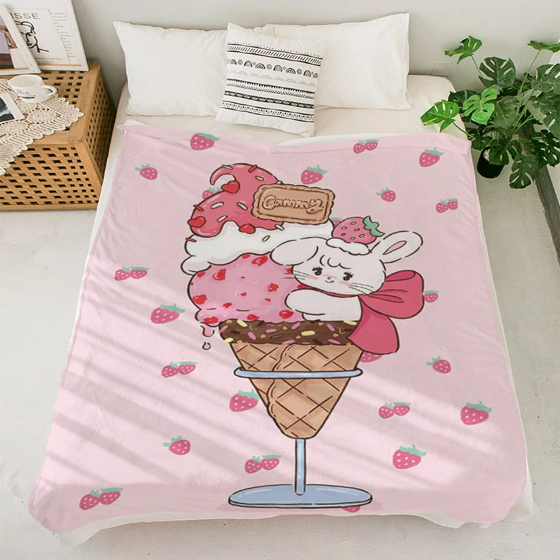 Winter Blankets S-Mikkos Anime Blanket Decorative Sofa Blanket Microfiber Bedding Fluffy Soft Blankets Downy Knee Custom Blanket