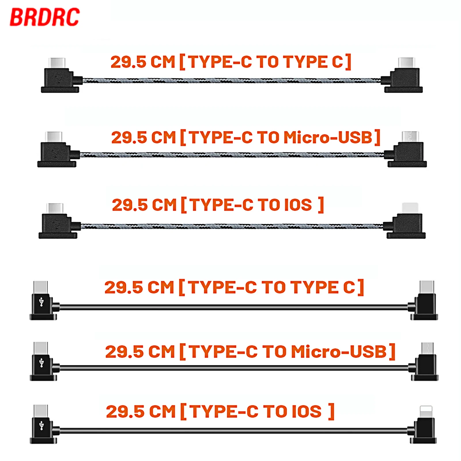 3-in-1 PD Fast Charging Cable Type-C/Lightning/Micro USB 30cm for DJI Mini 3 Pro/Mini 2/Mavic Air 2S/Pocket 2 Drone Accessories